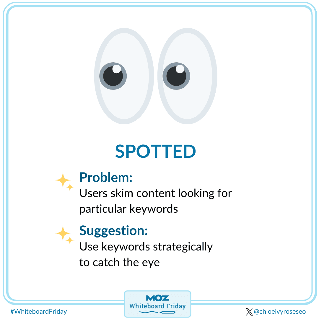 The spotted reading pattern